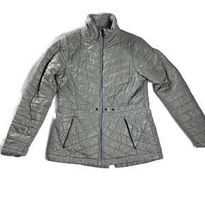 The North Face Womens M Quilted Insulated Jacket Gray Fitted Outdoor